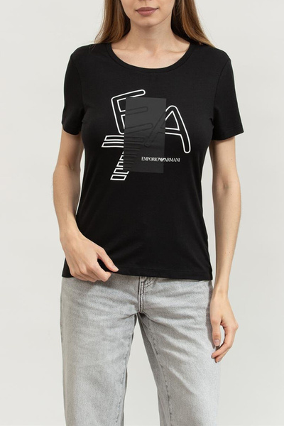 EA7 Kadın Bisiklet Yaka T-Shirt