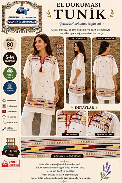 GÜMÜŞTEL EL SANATLARI Handwoven Authentic Tunic 100% Handcrafted