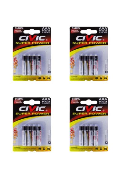 Civic 4-Packs 1.5W Battery, AAA 4 Pack