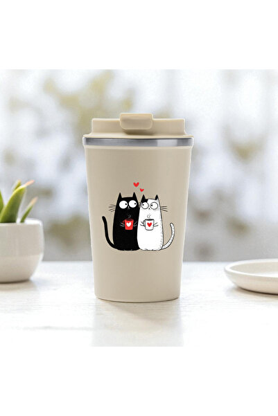 Cu Pisici Cana termos cafea-Love, Purrs & Coffee