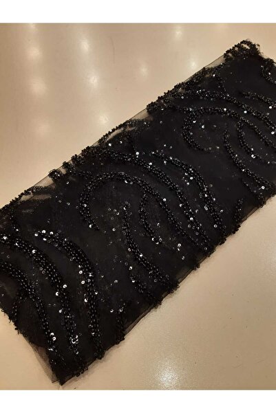 Safir Kumaş Kesip Aplik yada Morif Çııkarmalık Top Sonu Taşlı Dantel 50 cm