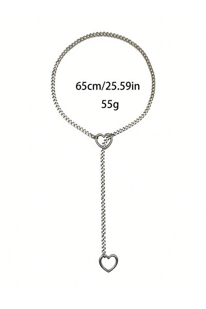 OEM Colier cu lant in forma de inima, 1 buc