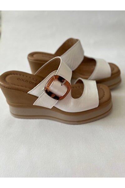 Butik NOBLE SHOES HAKİKİ DERİ DOLGU TOPUK KADIN TERLİK