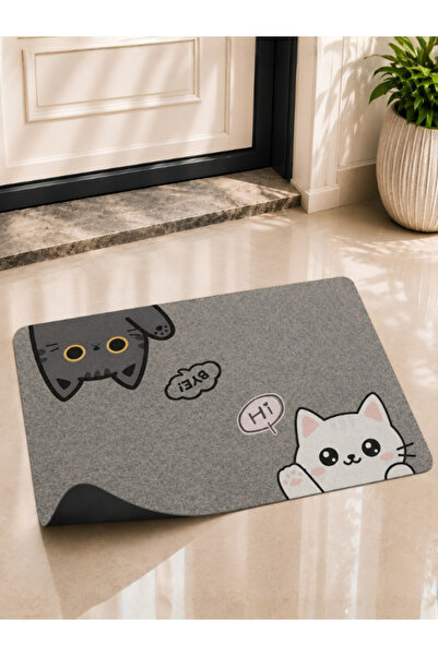 BERT Cute Cats Design Door Mat 70X45 Pvc Non-Slip Base Stain Resistant