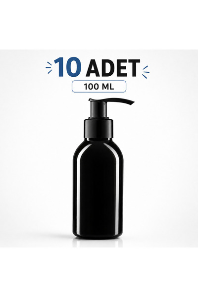 makrobay 10 Adet 100 ML Siyah PET Kozmetik Şişesi Losyon Başlıklı