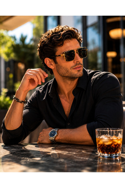 Deka ᎠᎬᏦᎪ ᎬᎩᎬᎳᎬᎪᏒ Kristal V Titanyum Unisex Güneş Gözlüğü