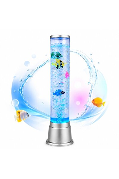OEM Lampa Ambientala Cu Apa Si Pesti Decorativi, Efect Bule, Iluminare LED, 4...