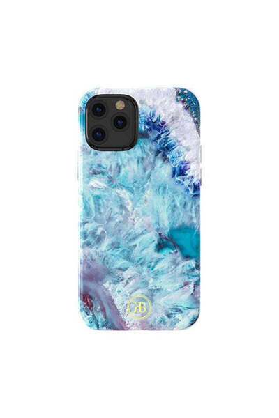 Kingxbar Husă de telefon seria Agate pentru iPhone 12 Mini, Albastru