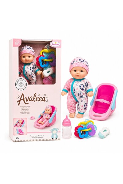 Avaleea Papusa Bebelus Cu Cosulet Pentru Copii, Set Papusa Cu Scaun Transport...