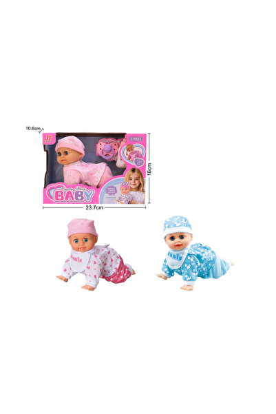 PlayFun Бебешка играчка Интерактивна бебешка кукла Сензорна за пълзене Музика...