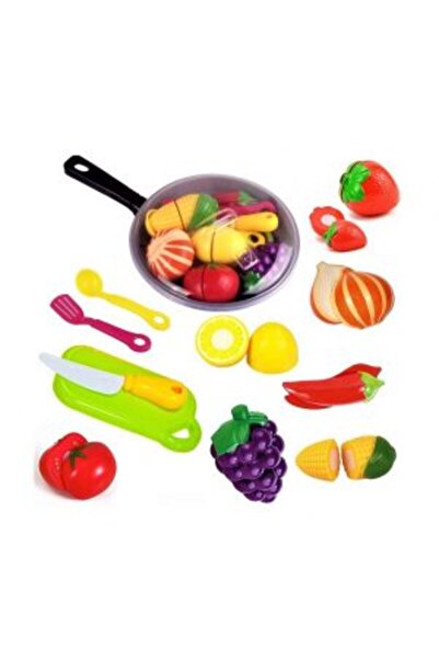 PlayFun Jucărie Set Bucătărie Copii, Tigaie Alimente Plastic Felia Interactiv...