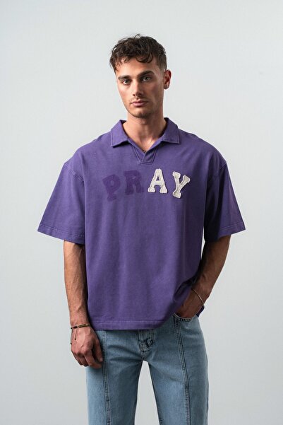 Respire Tricou supradimensionat Pray, mov