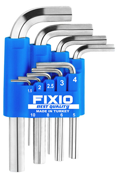 FIXIO Short Allen Key Set 9 Pieces (1.5 mm - 2.0 mm - 2.5 mm - 3.0 mm - 4.0 m...