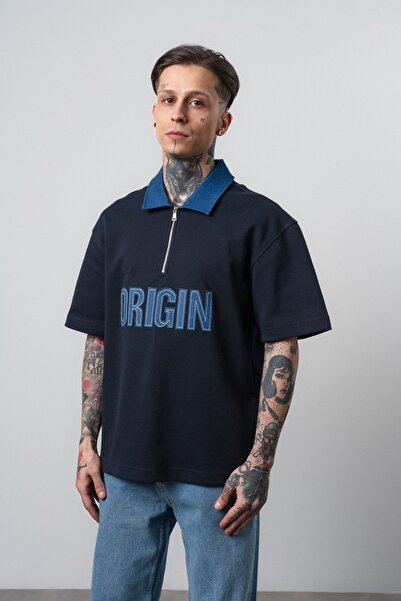 Respire Tricou polo Origin, croială normală, bleumarin
