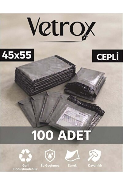 vetrox 45x55 cm Cepli Kargo Poşeti - 100 Adet