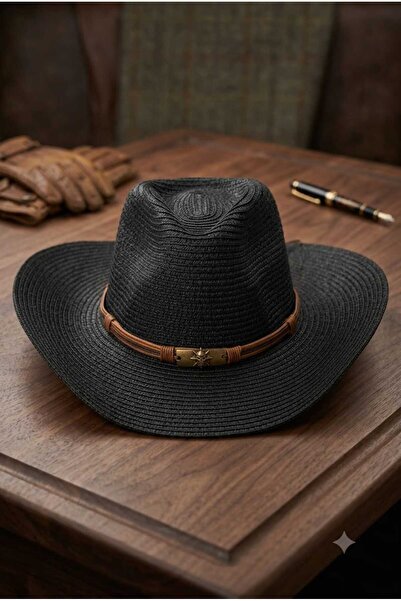 WOHOME Unisex Straw Cowboy Hat Summer Beach Hat Unisex Boho Style Sunscreen