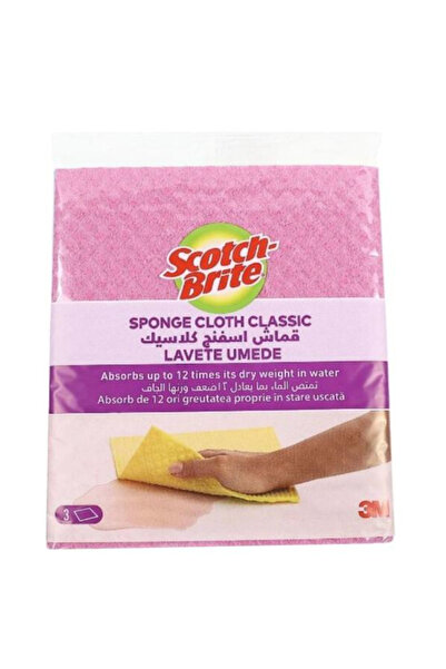 3M Lavete Umede Clasice - Scotch Brite Гъба-кърпа Класик, 3 броя
