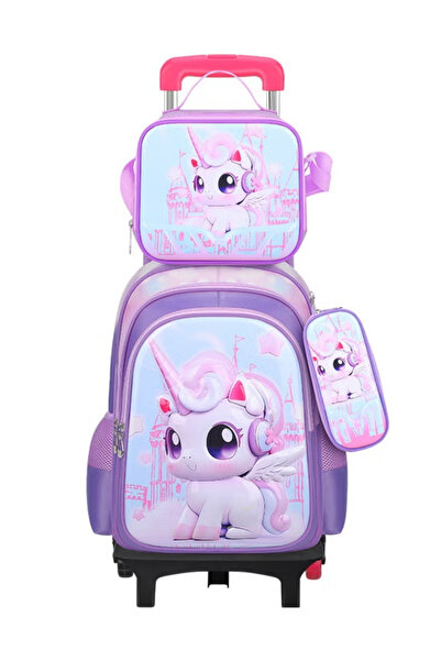 GGEROU Rolling Backpack for Girls Cute Kids Rolling Backpack with Lunch Bag K...