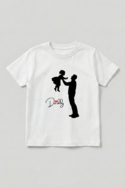 DESEN ATÖLYESİ تي شيرت قطني للأطفال بأكمام قصيرة مطبوع عليه Daddy Girl Combin...