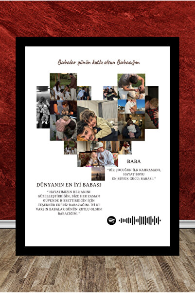 SuEn Studio Babalar Günü Tasarım Kişiye Özel Çerçeveli Poster