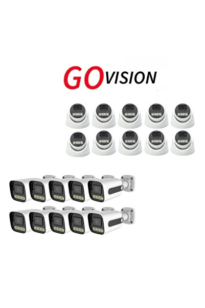 20 Adet IP Güvenlik Kamerası - 5mp Dış Mekan Kamera, 3.6mm Lens, Poe, Warm LED Gece Görüşl