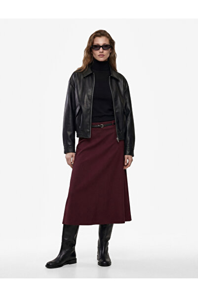 Koton A-Line Belted Midi Skirt