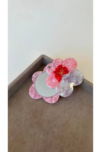 ELLY TAKI Pembe Çiçekli Mini Ayna