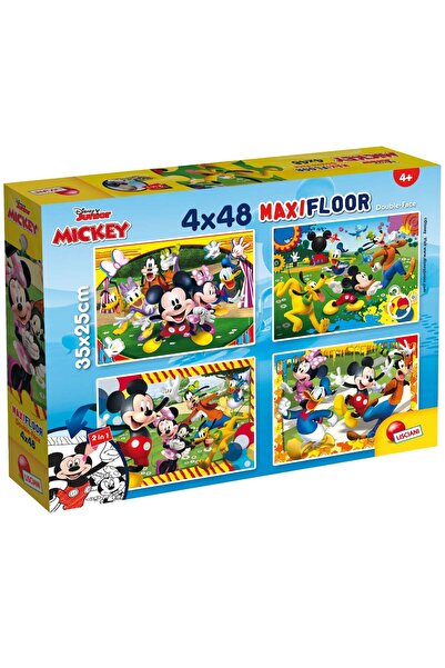 Lisciani Puzzle de podea 2 in 1 Lisciani, Mickey Mouse, Maxi 4 x 48 piese