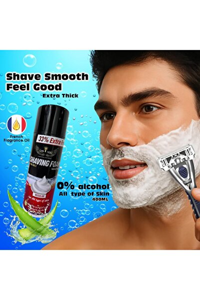 Vintage Extra Thick Shaving Foam Regular 400ml (33% Extra Free) – 0% Alcohol Shave Foam for Men