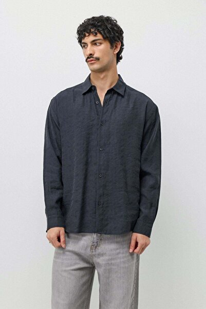 VAMOSCLO Flowy Oversize Modal Blend Shirt Black