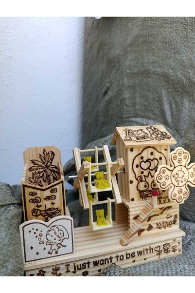 TrendTopic Wooden Wind-Up Toy, Gift Music Box