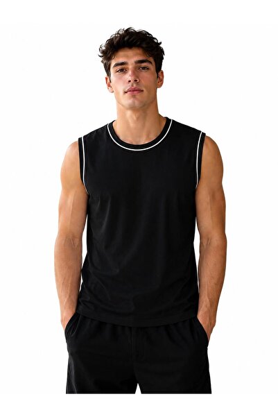 Kuraff Giyim ERKEK GÜNLÜK KONFOR KOLSUZ BASİC T-SHIRT