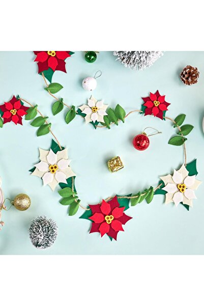 OEM Ghirlandă florală de sărbători roșu-alb, decorațiune universală, 3,5 m