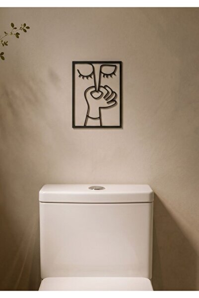 GRAUHAUS Esprili Banyo ve Tuvalet Duvar Dekoru - Burnunu Tutan Figür Komik Tu...