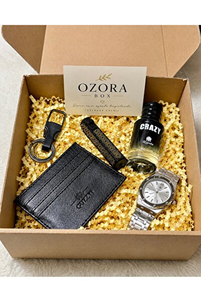 ozora box Executive Man Box Erkek Hediye Seti – Saat, Parfüm, Kartlık, Çakmak...