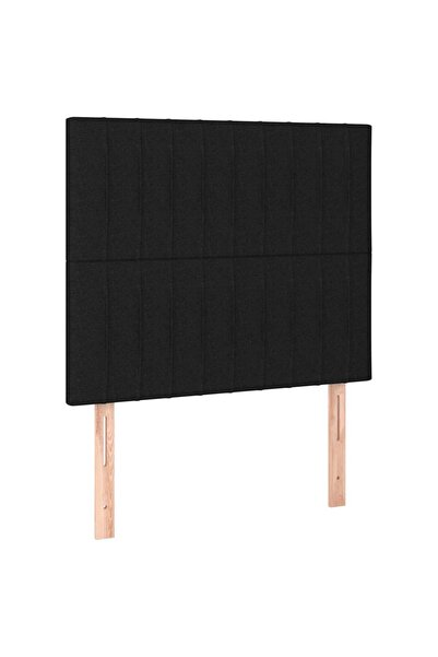vidaxl Tăblie de pat neagră 100x5x118/128 cm, material textil