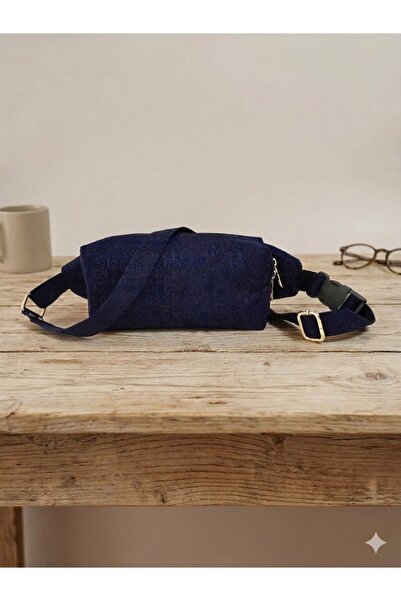 minart design Navy Blue Denim Checkered Lined Crossbody Bag, Suitable for Cro...