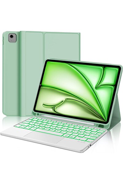 OEM Husă cu tastatură și touchpad pentru iPad Air 11 AZERTY iluminată verde FR