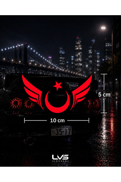 levvas Oto motorsiklet kask laptop telefon sticker Türk bayrağı ay yıldız kan...