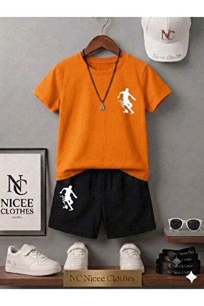 NC Nicee Clothes LETNJA DEČJA MAJICA I KRATKE HLAČE UNISEKS (BELI ŠTAMP SA VA...