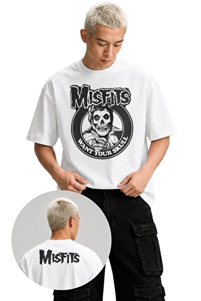 Fuddy Moda Μπλουζάκι Unisex Misfits με στάμπα  "Want Your Skull ", Oversize μ...