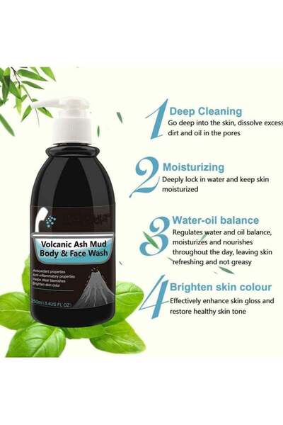 Volcanic Mud Volcanic Ash Mud Body and Face Wash Cleanser 250ml Face Wash For...