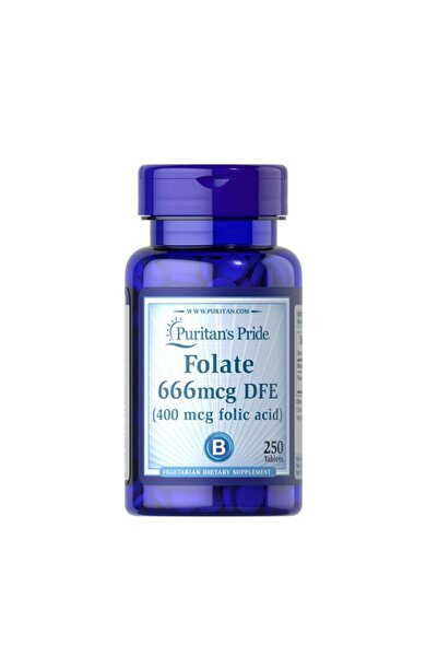 Puritan's Pride Folate 666mcg DFE (400mcg acid folic) 250 comprimate
