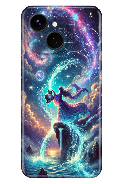 TECNO Spark 40C (KM4n) 6.67" Kılıf Kova Burcu Temalı Desenli Darbe Emici Silikon