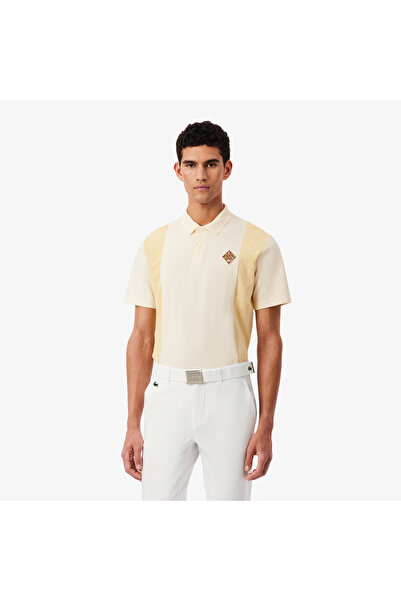 Lacoste Erkek Relaxed Fit Polo Yaka Renk Bloklu Bej Polo