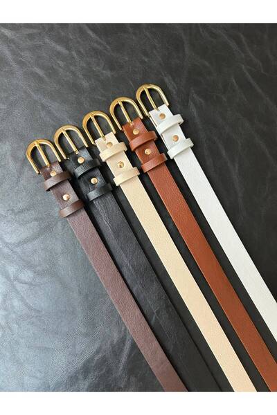 LİA KEMER 5-Piece Loyal Oval Buckle Jacket Belt, Dress Belt, Trouser Belt