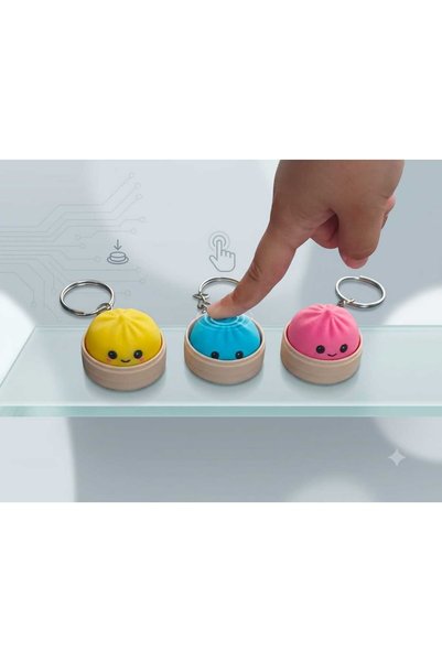 Kidyco.Store Dumpling Squishy Clicker Keychain – Cute, Fun, and Stress-Relieving Keychain (1 Piece)