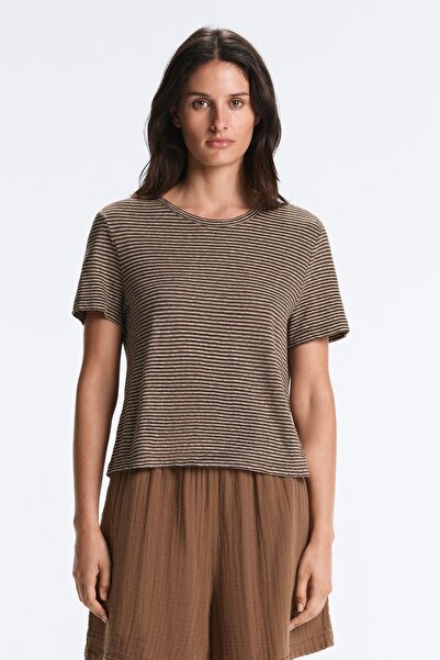 Oysho Çizgili, pamuklu ve modal t-shirt