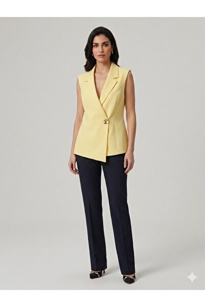 Moda İlgi MODAİLGİ Kolsuz Kruvaze Yaka Yelek 71015