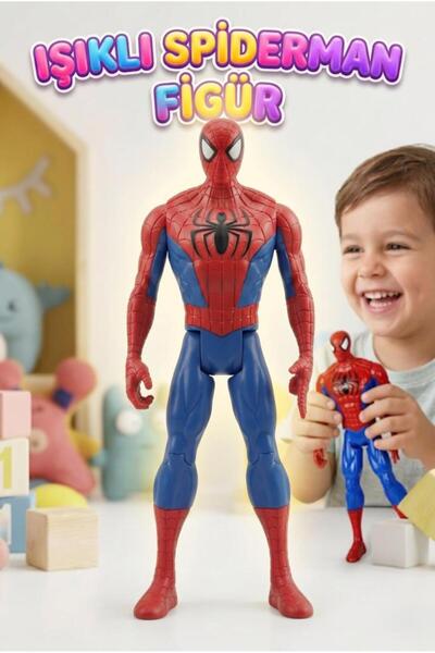 Tıfıl Toys Örümcek Adam Klasik Kostümlü Işıklı ve Sesli Hareketli Eklemli Fig...
